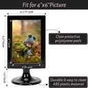 Double Sided Standing Picture Frames, 4x6 Inch 2 Sided Pedestal Photo Frame with Inserts and Base, Plastic Vertical Photo Frame For Display (Black, 10 Pack)