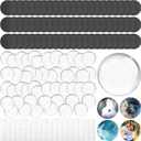 Aertiavty 200 Pcs Fridge Magnets Making Kit, 2 Inch Glass Magnets for Refrigerator, Locker, Whiteboard, Office, Kitchen, Decorative Magnet (100 Round Magnet+100 Glass+Clear Adhesive Dots)