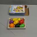 Wooden Play Food for Kids Kitchen Cutting Fruits Toys for Toddlers Pretend Vegetables Gift for Boys Girls Educational Toys