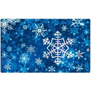 Morigins Winter Snowflakes Rubber Door Mat Deorative Let it Snow Indoor Outdoor Floor Mats 18x30 inch