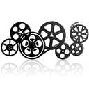 Moxweyeni Metal Movie Reel Wall Art Abstract Antique Movie Theater Decor Contemporary Decorative Wall Art Film Reel for Home Studio Decor(Black)