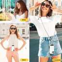 2 x SS Cell Phone Lanyard, Adjustable Phone Lanyard Crossbody Neck Strap & Phone Wrist Strap with 2 Phone Tether Patches for Most Smartphones, Light Pink