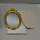 Decorative Vintage Oval Makeup Mirror with Gold Plastic Frame,Tabletop Mirror-7.5 x 11 inches