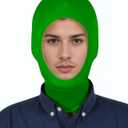 ATHX Men's and Women's Spandex Costume Open Face Mask Halloween Cosplay Stretchy Hood Mask, Green 