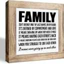 Farmhouse Rustic Tabletop Decors, Family isn't Defined Only By Last Names, Decorative Box Signs, Wood Plaques Desk Decors, Rustic Home Decor, Meaningful Decor for Unique Family 5.9X5.9X0.7inches