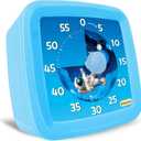 Visual Timer for Kids, 60-Minute Countdown Timer for Classroom Office Kitchen, Pomodoro Timer Spaceman Pattern, Time Management Tools with Silent Operation,Desk Time Clock for Kids and Adults (Blue)