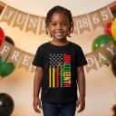 Juneteenth Shirt Kids Happy Juneteenth Freedom Tee Boys Girls Toddler Shirt 3T-7T (Black)