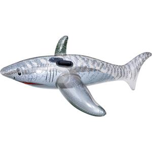 SWIMLINE Inflatable Ride-On Pool Float Fun Raft for Pools, Beaches, and Summer Parties, Large 70", Shark, Grey