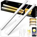 Daymeet 12 Inch Ultra Thin Dimmable Under Cabinet Lights Plug in, Under Cabinet Lighting, Multi-Color Super Bright LED Under Counter Lights Indoor Night Lights Bar for Kitchen, Shelf, Closet (2 Pack)