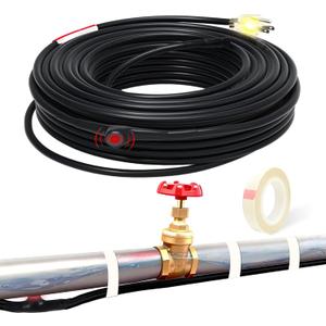 6ft Pipe Freeze Protection Heat Tape Constant Wattage 7w/ft, Energy-Efficient with Thermostat, Safe for Metal & Plastic Pipes, -40F Performance