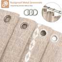 Seenus Boho Farmhouse Shower Curtain Heavyweight with Tassels, 72 x 84 Inch Extra Long Taupe Linen Textured Fabric Shower Curtain for Bathroom, Tan and White Striped Bath Dcor Curtain Water Repellent