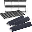 QuliMetal 7637 7635 Grill Replacements for Weber Spirit E210, E220, S210, S215, Spirit 200 & GS4 Spirit II E210, Spirit II E220 Series with Front-Mounted Control, 15.3" Flavorizer Bars & 17.5" Grates