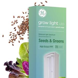 GE LED Grow Light for Indoor Plants, Integrated LED Light Fixture for Seeds and Greens, Balanced Light Spectrum, 25,000 Hours Lifespan, 72 PPF, 24 Inches, 1 Pack 