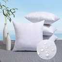  MIULEE Pack of 4 18x18 Outdoor Pillow Inserts, Water-Resistant Throw Pillow Inserts Decorative Premium Square Pillow Stuffer Sham for Porch Swing Couch Sofa Cushion Patio Furniture