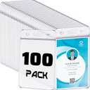 100 Pack Vertical ID Card Badge Holder Clear Plastic Sealable Waterproof Zip Name Tag for Work Office Nurse School
