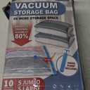 10 Pack Vacuum Storage Bags with Pump, 5 Jumbo and 5 Large Space Saver Vacuum Storage Bags, Vacuum Seal Bags for Clothing, Comfoters, Pillows, Blanket, Bedding