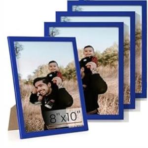 Heimlove 8x10 Picture Frame Set of 4,Photo Frames Display Pictures 8"x10",Blue Picture Frames 8x10 Wall Gallery Collage Wall Mount or Tabletop Display for Certificate Document