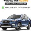 Shatterproof Taped-On Window Deflectors for Subaru Forester 2019-2024 with Chrome Trim, Rain Guards, Window Visors for Cars, Vent Deflector, 4pcs