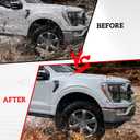 KEWISAUTO Fender Flares Guards for Ford F-150 2021-2024, Front & Rear Mud Flaps Splash Guards for 2021-2024 Ford F150 Without OEM Fender Flares Accessories, Replace #ML3Z-16A550-AA #ML3Z-16A550-BA
