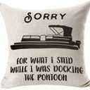 Throw Pillowcases Pontoon Boat Pillow Covers for Couch Sofa Chair 18x18inch Funny Gifts Square Linen Machine Washable Removable Two Side Invisible Zipper (Pontoon, 18in x 18in)