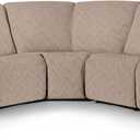 Ruaozz Sectional Sofa Covers Oversized L Shape 5 Seat Recliner Couch Covers - Washable Soft Extra Large Sectional Covers with Pockets (Khaki)