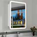 24x30 Inch Medicine Cabinet with Mirror, Recessed or Surface Mount Bathroom Medicine Cabinet with LED Lights, Anti-Fog, Memory Function, Adjustable Shelf, Dimmable Light, ETL Listed, White,Left Hinge