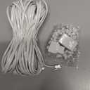 Long Telephone Extension Cord 100 FT, White, Phone Cable Wire with Standard RJ11 Plug, 1 Phone Line Splitter, 1 in-line Coupler and 65 Cable Clips for Telephone Calling Communication