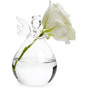 Two's Company Hand-Blown Glass Angel Bud Vase, 4.5-Inch Height