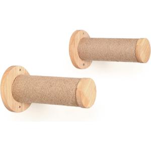 FUKUMARU Cat Wall Furniture, 11.8 Inch Cats Steps for Drywall, Kitten Stairs for Wall Mounted with Jute Scratching Kittens Shelf, 2 of Pack