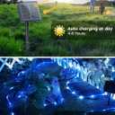 Brightown Solar String Lights Outdoor, 39FT 100 LED Rope Lights Solar Powered with 8 Lighting Modes, Waterproof Solar Patio Lights, Solar String Lights for Outside Tree Yard Halloween Decoration, Blue