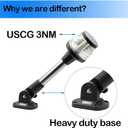 MARINE SYSTEM Made 3-NM LED Fold Down Boat Stern Light All Round 360 Boat Anchor Light for Pontoon and Fishing Boat, 25", 12-24V