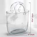 OLEEK Purse vases for Flowers (Handmade) Glass Bag vase -10 Inches- Blue for centerpieces & Fish Bowl - Handbag Unique Flower vase Decorative - Glass Handbag vases for Cute Room Decor
