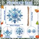 Soaoo 36 Pcs 7.87" Christmas Snowflakes Ornaments Blue Outdoor Double Sided Christmas Hanging Decoration Plastic Crafts Ornaments for Xmas Winter Holiday Office Home Yard Porch