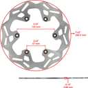 Caltric Rear Brake Disc Rotor with Brake Pad Compatible with Yamaha YZ125 YZ250 YZ450F 2003-2018