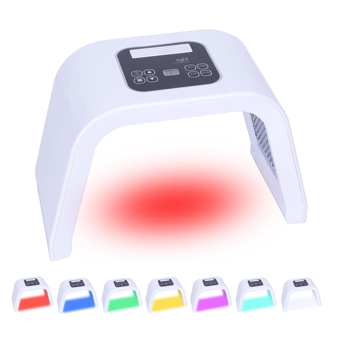 7 Color LED Face Mask LED Light Therapy Equipment for Skin Care at Home Beauty Salon Equipment, White