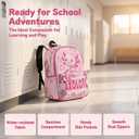Axolotl Backpack for Girls, 16.5 Inch Axolotl Theme Bookbag with Adjustable Straps, Large Capacity School Cartoon Backpack