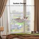 JUNSPOW Cat Window Perch Cordless, Foldable & Stable Cat Beds- Breathable Cat Window Hammock for Overlooking, Sunbathing and Climbing - Maximum Hold Up to 40lb