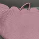 LemonRoad Pink Rope Basket Scalloped Woven Baskets 15.8" L x 15.8" w X13.8 h Cotton Storage Round Basket for Nursery Classroom Closet Blankets Storage Home Decor