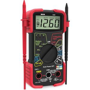 INNOVA 3320 Auto-Ranging Digital Multimeter, Red & Black