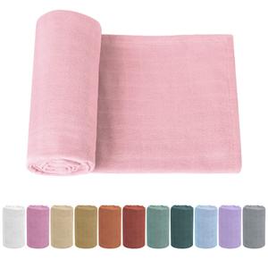 Organic Cotton Newborn Baby Swaddle Blanket Unisex Swaddle Wrap Soft Silky Muslin Swaddle Blankets Neutral Receiving Blanket for Newborn Boys and Girls Large 47 x 47 inches(120x120cm) (LightPink)