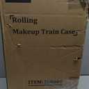 Profesional Rolling Makeup Train Case with Lid, 5 in 1 Cosmetology Case on Wheels, Large Cosmetic Trolley Organizer Travel for Hairstylist Artist Nail Beauty Salon Barber, Red