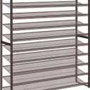 Shoe Rack, Long Shoe Organizer,Max Holds 62 Pairs,10 Tier Metal Shoe Storage Shelf,5-Tier Stackable Shoes Organizer for Garage, Entryway,Bronze