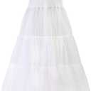VanRose Women's Ankle Length Petticoat Bridal Wedding Slip Hoopless Crinoline Underskirt (White, XL)