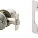 Copper Creek BK2030SS Ball Door Knob, Privacy Function, 1 Pack, Satin Stainless & Prime-Line E 2457 Satin Nickel, Dead Latch Door Strike (2 Pack)