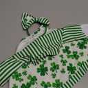 St. Patrick's Day Porch Goose Outfit, Clover Lawn Goose Clothes for 23" Cement Plastic Goose Statue for Spring Outdoor Patio Yard Garden Art Decor