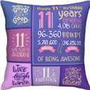 11 Year Old Girl Birthday Gifts Ideas - Birthday Gifts for 11 Year Old Girls - 11th Birthday Decorations for Girls - 11 yr Old Girl Birthday Gifts Throw Pillow Covers 18 x 18 inch
