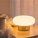 Mushroom Lamp Cordless Rechargeable Bedside Light,Cute 5W Dimmable LED Table Lamp with Glass Shade Vintage Touch Control for Bedroom Decor,3 Color Temps Ambient Mood Lighting,Yellow