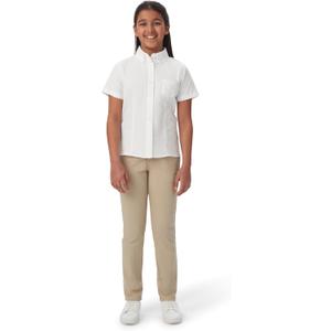 French Toast girls Short Sleeve Oxford Button Down Shirt, White, 18 US