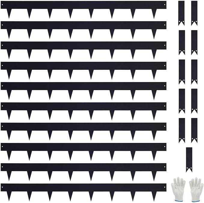 Pmango 10-Pack Galvanized Steel Landscape Lawn Edging 4.5 inch Height Black