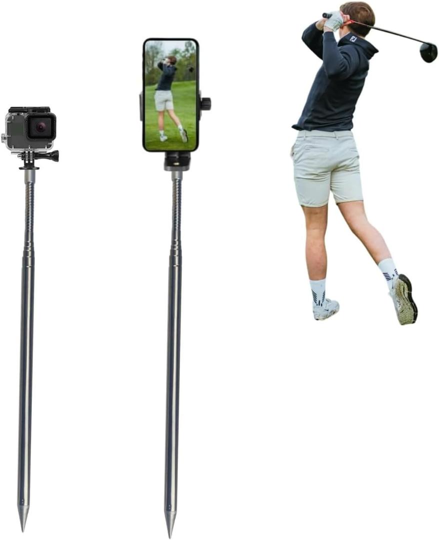Golf Monopod Stick, Portable Golf Selfie Stick for Recording Your Golf Swing, Golf Phone Holder for Training Aid, Adjustable Height Golf Phone Stand
